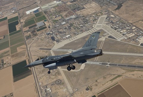 Framed F-16 Fighting Falcon over Luke Air Force Base, Arizona Print