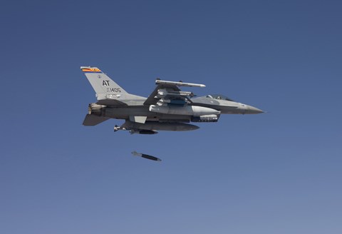 Framed F-16 Fighting Falcon Releases a GBU-38 JDAM Print