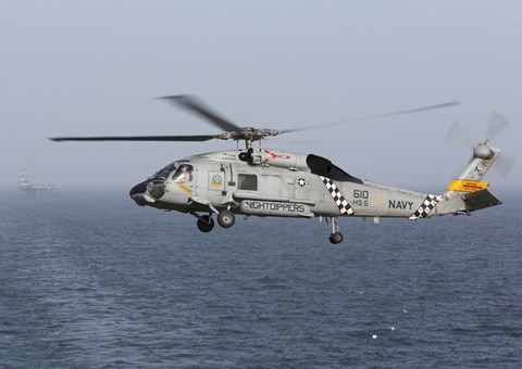Framed SH-60J Seahawk Over the Arabian Sea Print