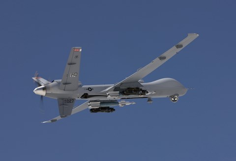 Framed MQ-9 Reaper in the Blue Skies of New Mexico Print