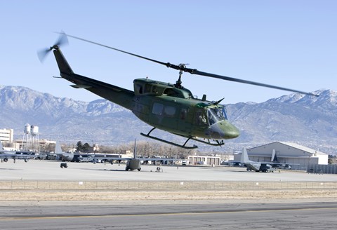 Framed UH-1N Twin Huey near Kirtland Air Force Base, New Mexico Print