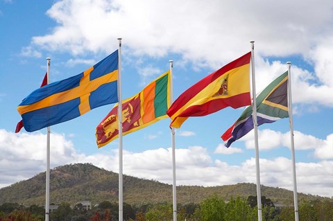 Framed Australia, International Flags, Commonwealth Place Print