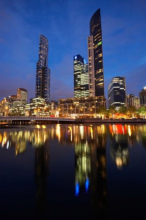 Framed Australia, Victoria, City Skyline, Bridge, Yarra River Print