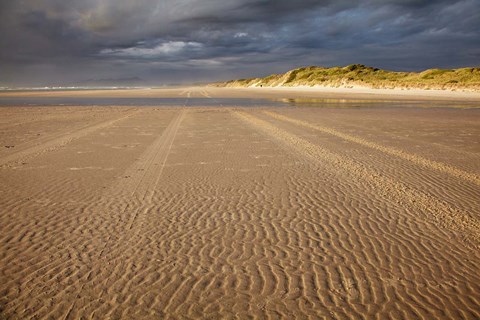 Framed Sand Ripples, Beach, Tasmania, Australia Print