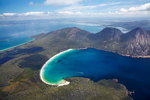Framed Wineglass Bay and The Hazards, Freycinet National Park, Tasmania, Australia Print