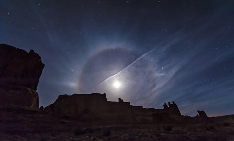Framed Moon Ring over Arches National Park, Utah Print