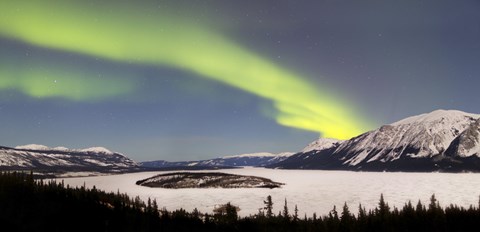 Framed Aurora Borealis over Bove Island, Yukon, Canada Print