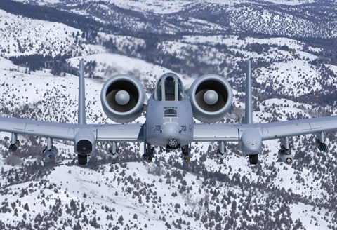 Framed A-10C Thunderbolt over Idaho with Snow Print