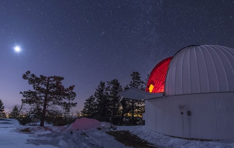 Framed Moonlight Illuminates the Schulman Telescope on Mount Lemmon Print
