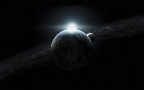 Framed Dawn Breaks on an Alien Planet Print