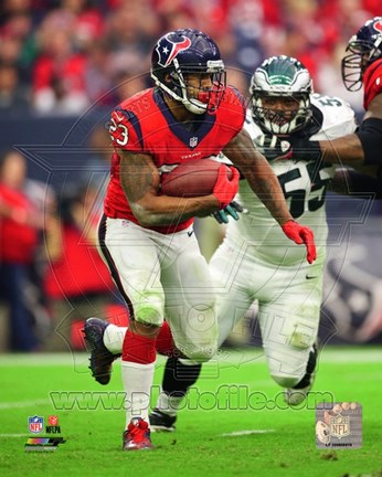 Framed Arian Foster with the ball 2014 Print