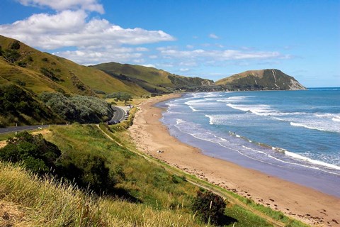 Framed Makorori Beach near Gisborne, Eastland, New Zealand Print