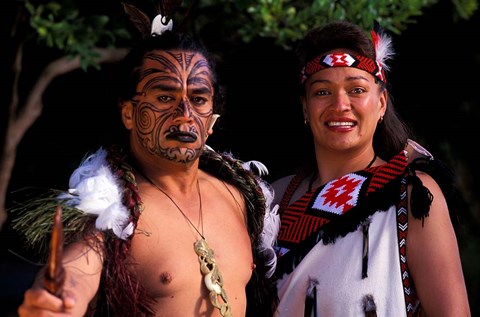 Framed New Zealand, North Island, Maori culture and costume Print