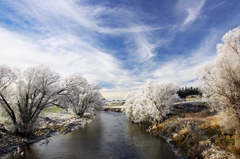 Framed Taieri River, Sutton, Otago, South Island, New Zealand Print