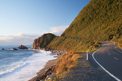 Framed Road at Seventeen Mile Bluff, South Island, New Zealand Print