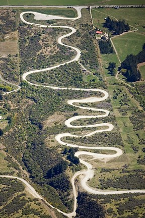 Framed Zigzag Road to the Remarkables Ski Field, Queenstown, South Island, New Zealand Print