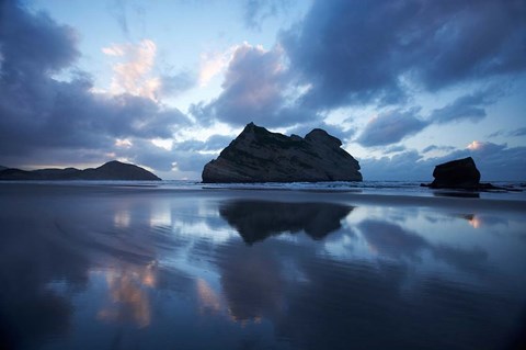 Framed Approaching Storm, Archway Islands, Wharariki Beach, Nelson Region, South Island, New Zealand Print