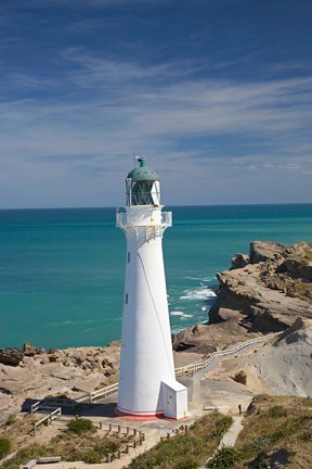 Framed Castle Point Lighthouse, North Island, New Zealand Print