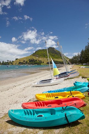 Framed Kayaks, Bay of Plenty, North Island, New Zealand Print