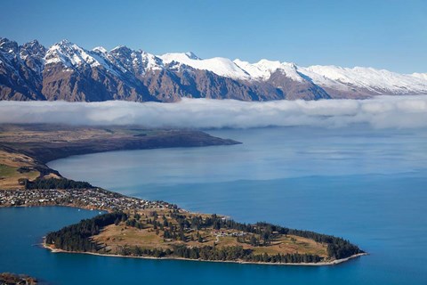 Framed Remarkables, Lake Wakatipu, and Queenstown, South Island, New Zealand Print