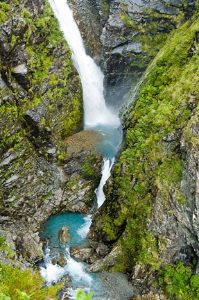 Framed New Zealand, Arthurs Pass NP, Waimakariri falls Print
