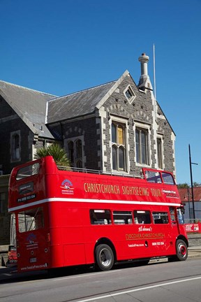 Framed Bus tour and Arts Centre, Christchurch, New Zealand Print