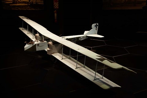 Framed WWI Gotha bomber war plane, Marlborough, New Zealand Print