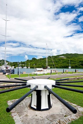 Framed Capstan, Nelson&#39;s Dockyard, Antigua, Caribbean Print