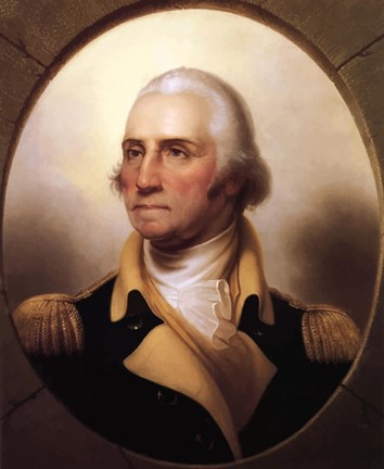 Framed George Washington (digitally restored) Print