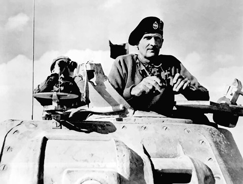 Framed Field Marshal Bernard Law Montgomery in his Tank Print
