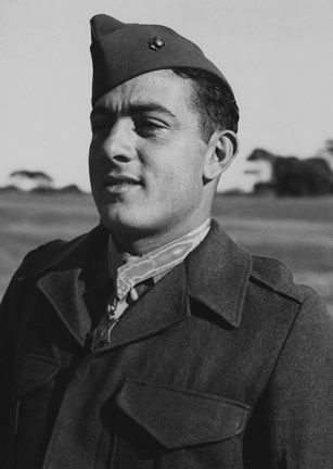 Framed Gunnery Sergeant John Basilone (close up) Print