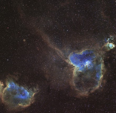 Framed Heart and Soul Nebula Print