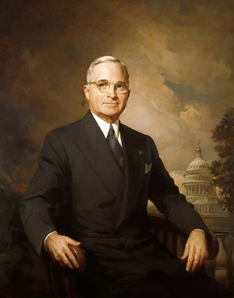 Framed Harry S Truman (color portrait) Print
