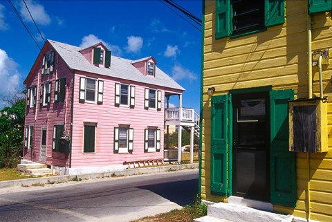 Framed Colorful Loyalist Home, Governor&#39;s Harbour, Eleuthera Island, Bahamas Print