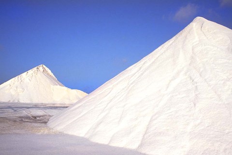 Framed Mountains of Salt, Bonaire, Caribbean Print