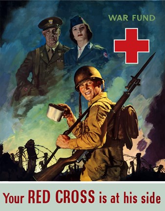 Framed Red Cross War Fund Print
