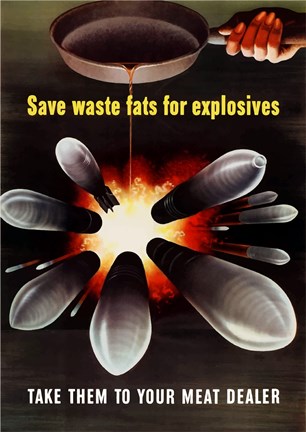 Framed Save Waste Fats for Explosives Print