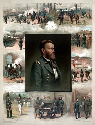 Framed Ulysses S Grant and His Achievements Print