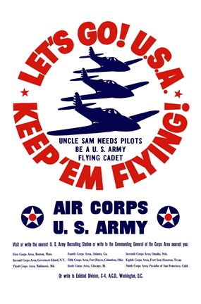 Framed Let&#39;s Go USA, Keep &#39;Em Flying! Print