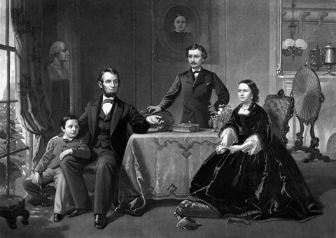 Framed President Abraham Lincoln and His Family Print