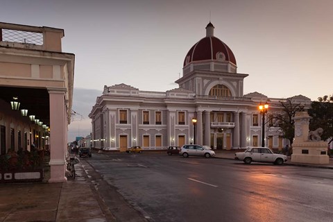 Framed Cuba, Cienfuegos, Palacio de Gobierno, Dusk Print