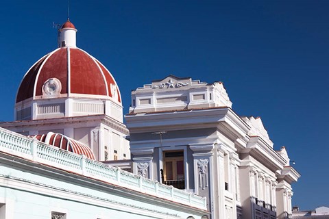 Framed Cuba, Cienfuegos, town buildings Print