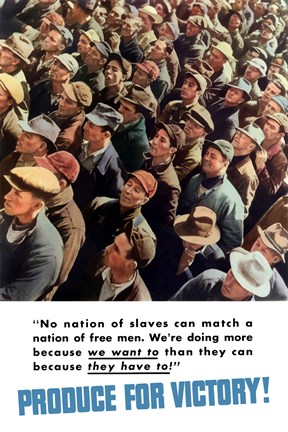 Framed Produce for Victory, We Want To, They Have To! Print