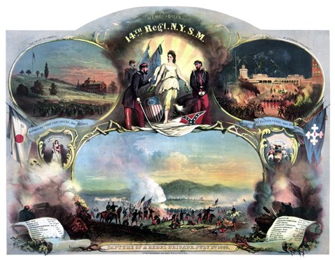 Framed 14th Regiment New York State Militia Print
