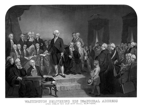 Framed President George Washington&#39; Inaugural Address Print