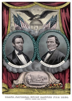 Framed Digitally Restored 1864 Election Banner Print