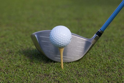 Framed Dominican Republic, Bavaro, Punta Blanca Tee off Print