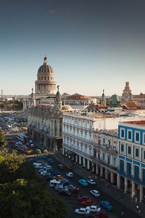 Framed Cuba, Havana, Capitol Building, Parque Central Print