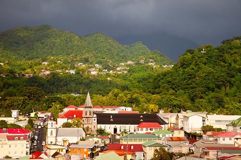Framed Stormy sky, Roseau, Dominica, West Indies Print