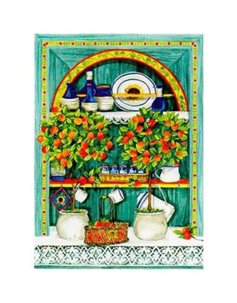 Framed Blossoming Kitchen I Print